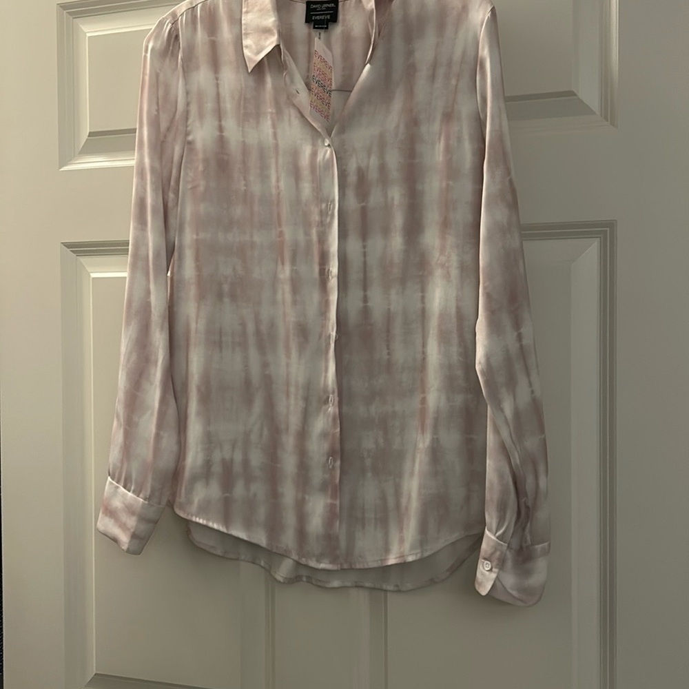 Women's Pink Tie-Dye Button-Up Blouse